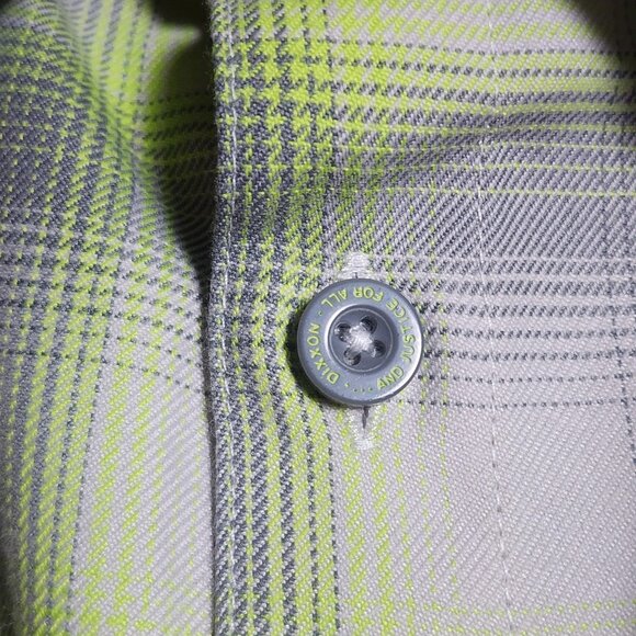 Dixxon Flannel Shirt Mens XL Gray Green Plaid Metallica And Justice For All - Picture 4 of 10